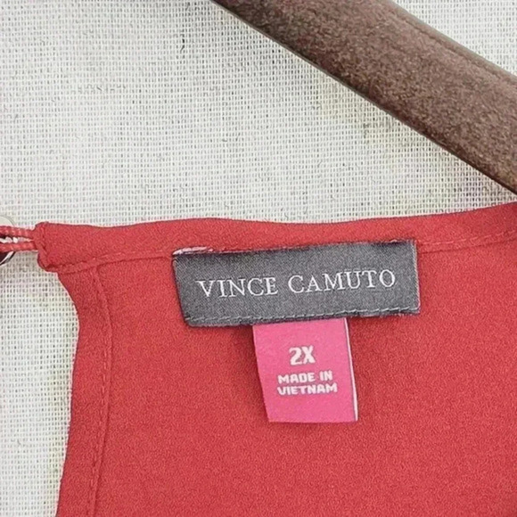 Vince Camuto Women's Chiffon Blouse 2XRuffle slit Sleeve 3518C - Picture 4 of 7